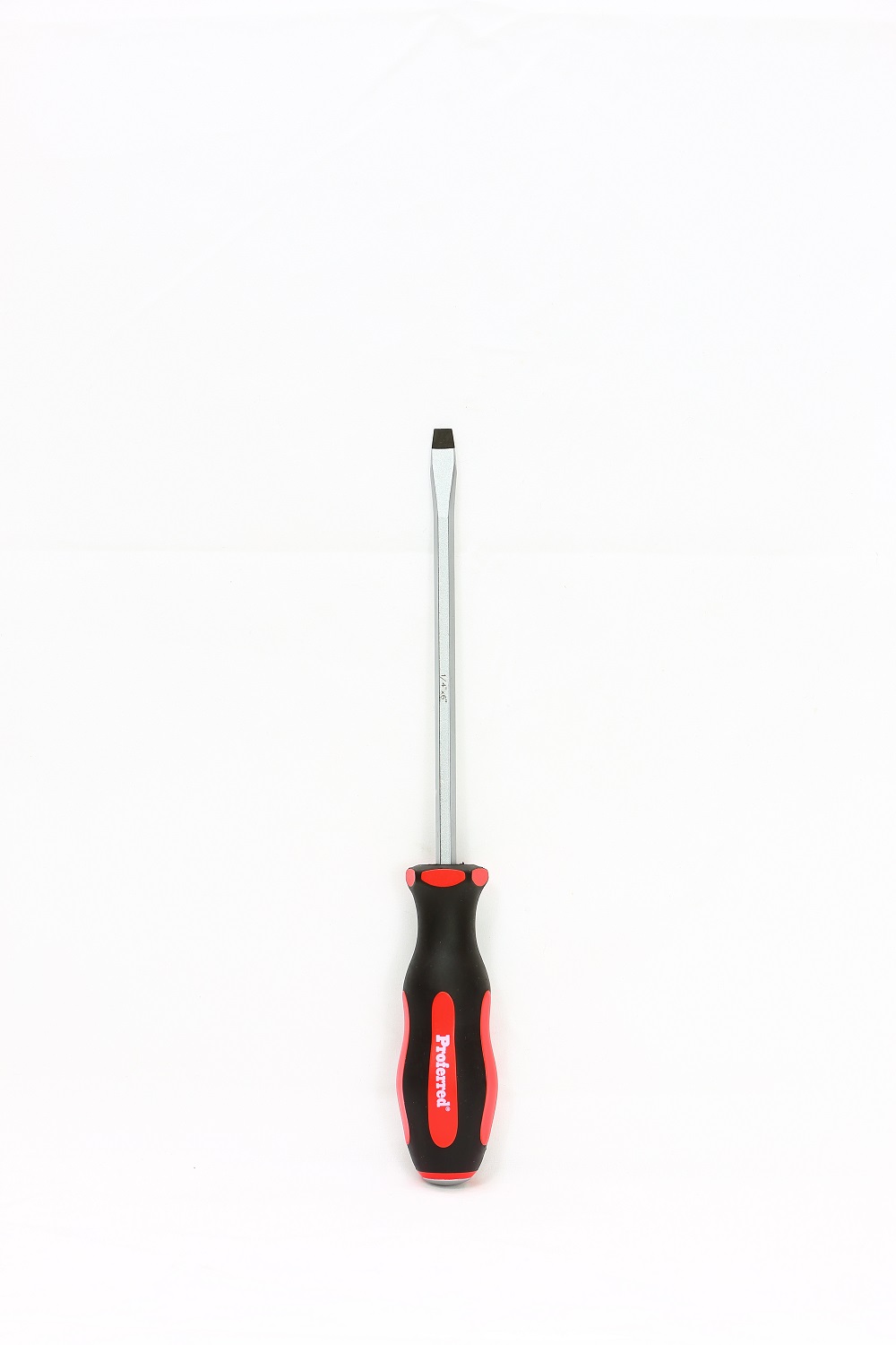 PROFERRED GO-THRU SCREWDRIVER SLOTTED 1/4''X6'' RED HANDLE 